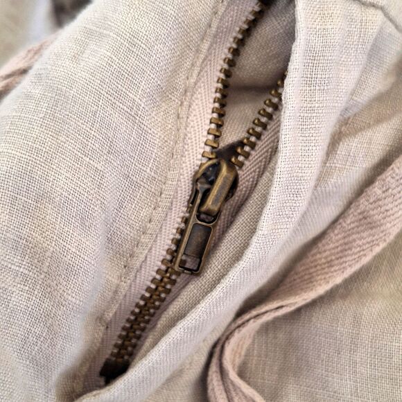 100% Linen Shorts Modest Drawstring Pockets Flax sz 8 JONES & CO. JONES NEW YORK - Picture 8 of 16